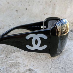 Chanel black mother of pearl sunglasses